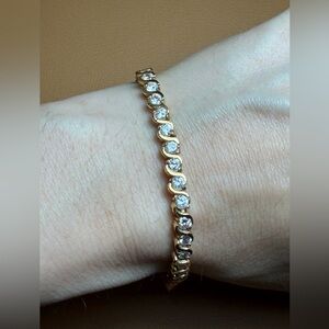 Gold Vermeil 925 Sterling Silver Sparkle Bracelet